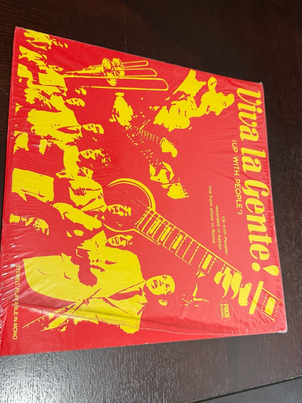 Viva la Gente! Red & Yellow Decorative Vinyl Record Cover - Party Display it w